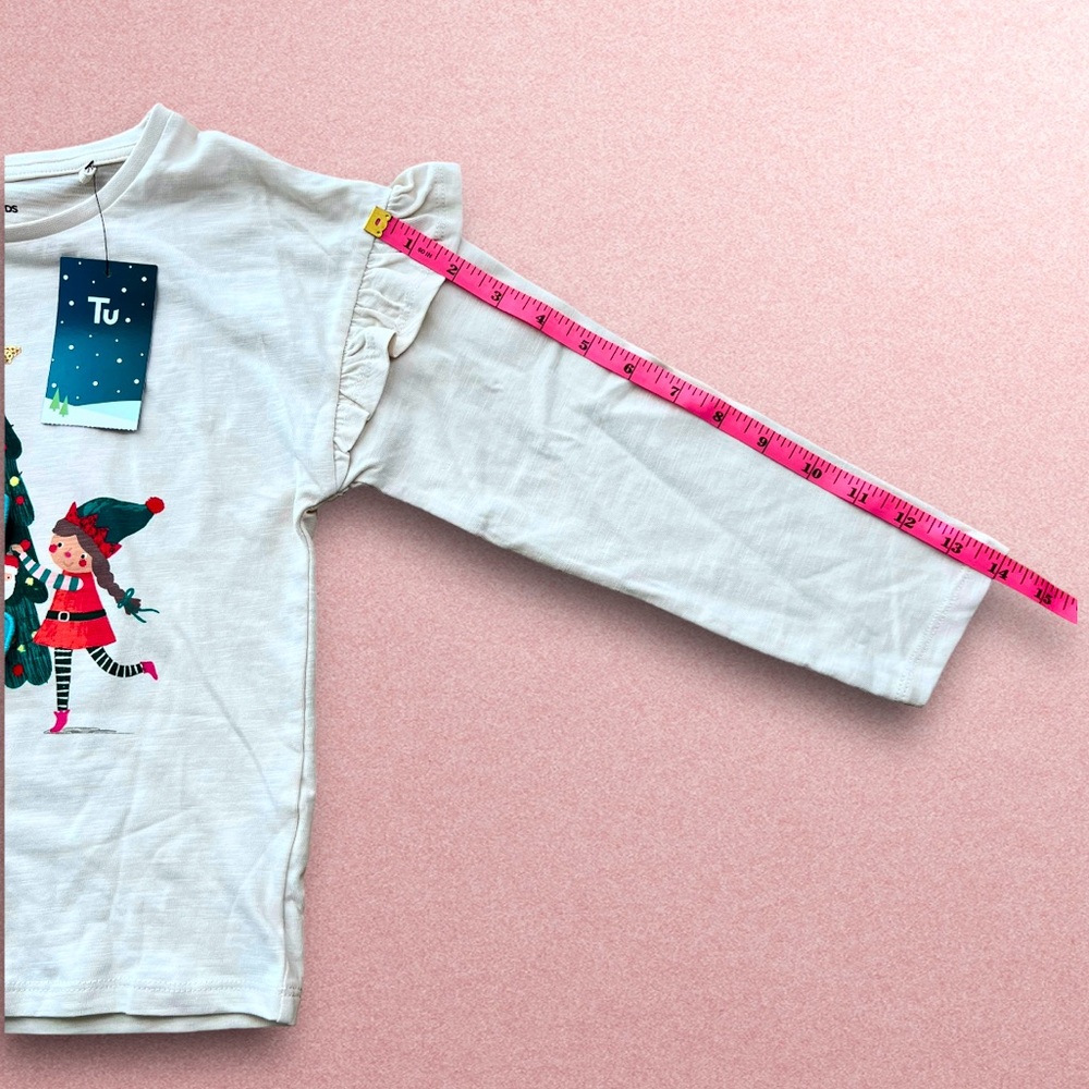 NEW! Girl’s Christmas Advent Long sleeve ruffle shirt size:5-6 y/o (110-116cm) - Picture 6 of 17